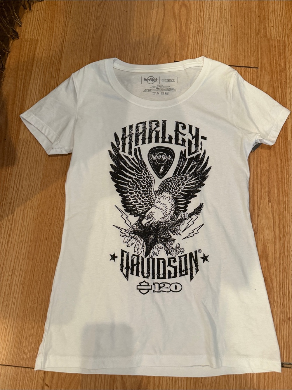 Harley-Davidson White and Black Eagle Graphic Tee
